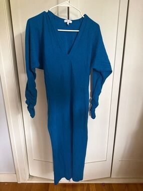 Reiss Teal V-Neck Knit dress Jenna